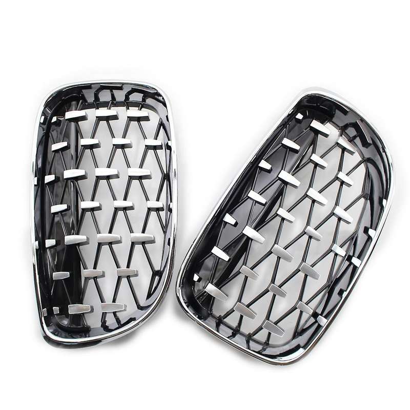 Front Kidney Grill, Front Hood Diamond Grille Meteor Grill for 1 Series E81 E82 E87 E88 2007-2013
