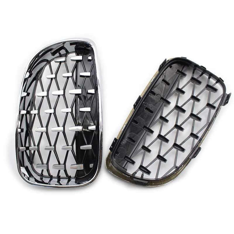 Front Kidney Grill, Front Hood Diamond Grille Meteor Grill for 1 Series E81 E82 E87 E88 2007-2013