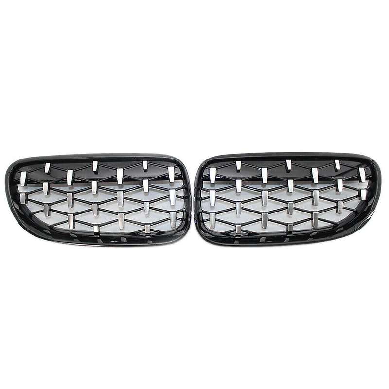 Front Kidney Grill, Front Hood Diamond Grille Meteor Grill for 3 Series E92 E93 2010-2015 Gloss Blac