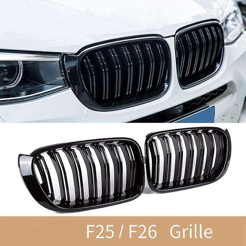 Front Kidney Grille Double Slat Sport Grill for X3 F25 X4 F26 2014-2018