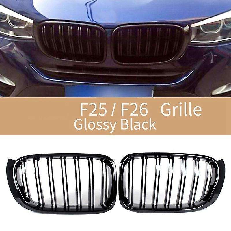Front Kidney Grille Double Slat Sport Grill for X3 F25 X4 F26 2014-2018