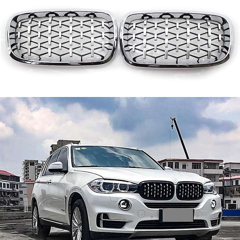 Front Kidney Grill, Front Hood Diamond Grille Meteor Grill for X5 F15 2014-2016