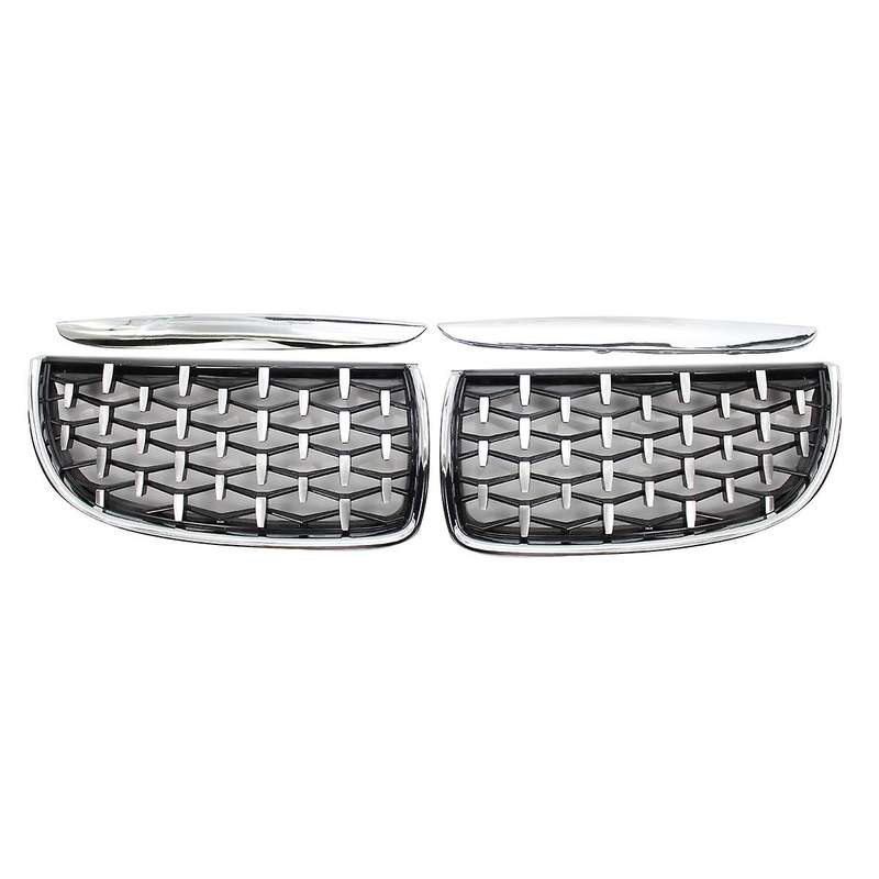 Front Kidney Grill, Front Hood Diamond Grille Meteor Grill for 3 Series Sedan E90 E91 2005-2008