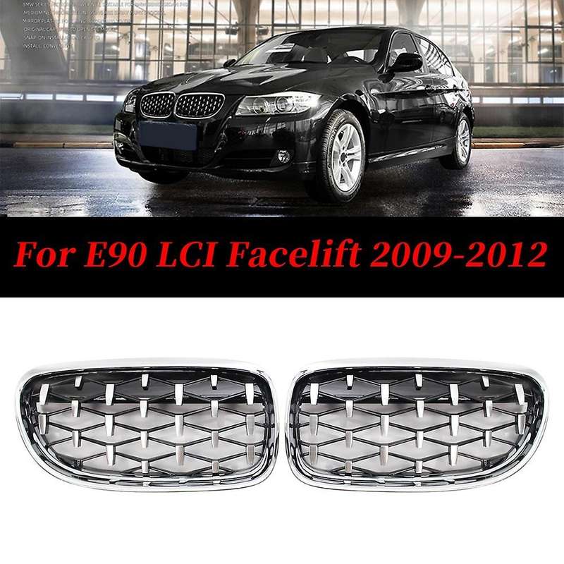 Front Kidney Grill, Front Hood Diamond Grille Meteor Grill for  3 Series E90 E91 2009-2012