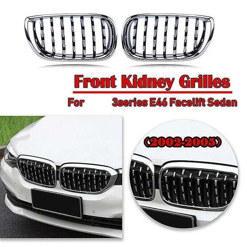 Front Kidney Grille for  3 Series E46 4 Door 2002-2005 Diamond Grille Meteor Style Front Bumper Gril