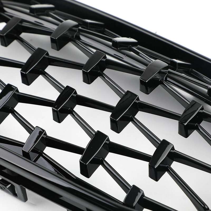 Front Kidney Grill, Front Hood Diamond Grille Meteor Grill for 1 Series F20 2015-2017 Black