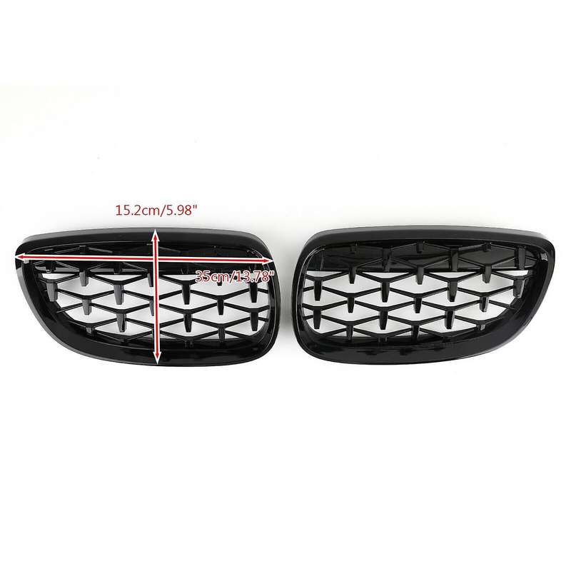 Front Kidney Grill, Front Hood Diamond Grille Meteor Grill for  3 Series Coupe E92 E93 M3 2006-2010