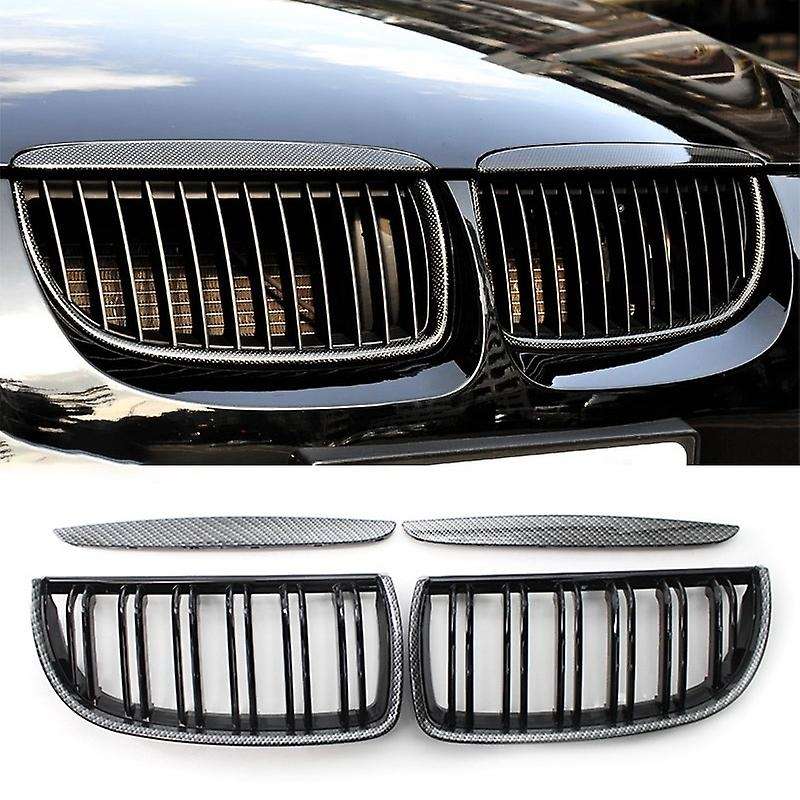 Front Kidney Grille Hood Grills -Double Line for - E90 323I 328I 335I 330I 325I 3-Series 2005-2008 C