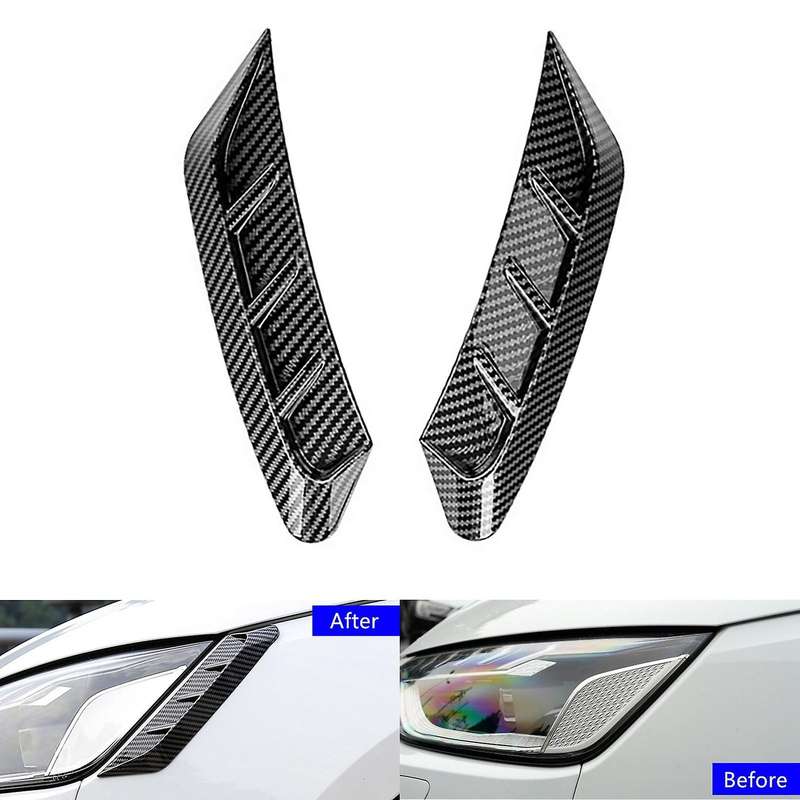 Front Lamp Eyebrows Decorative Stickers Cheek Vents Bumper Intake Gag Trim for  A4 B9 2020 A