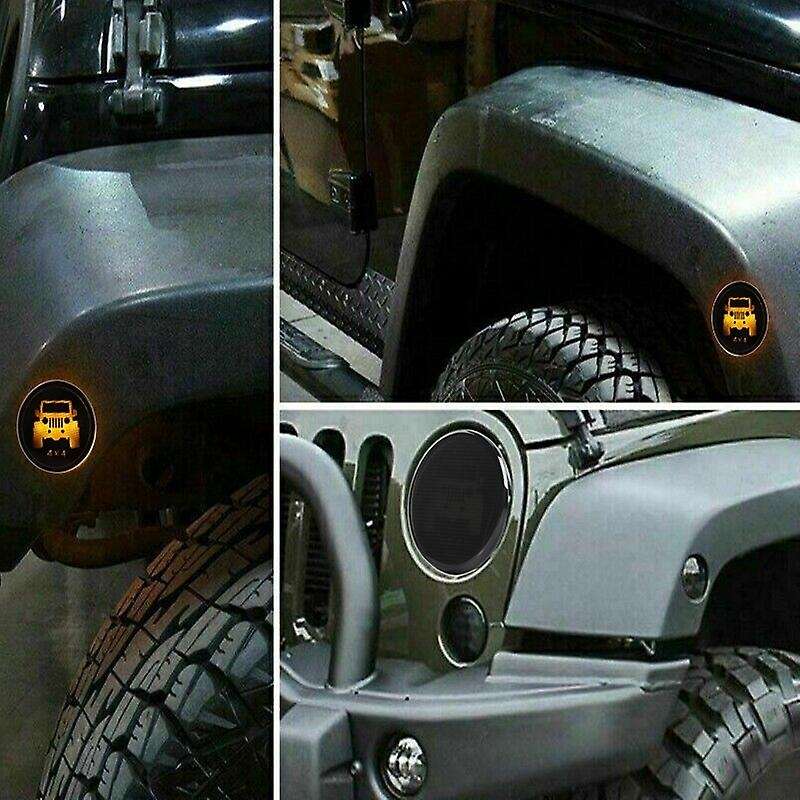 Front LED Turn Signal Light Front Grill Turn Signal LED Front Blinker -Smoke Lens for Wrangler JK 07