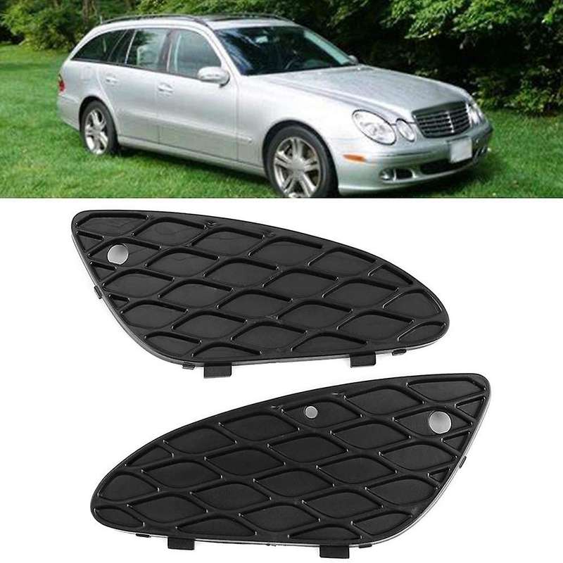 Front Left and Right Bumper Grille Insert Mesh Cover for - E- W211 E320 E350 E500 2003-2006