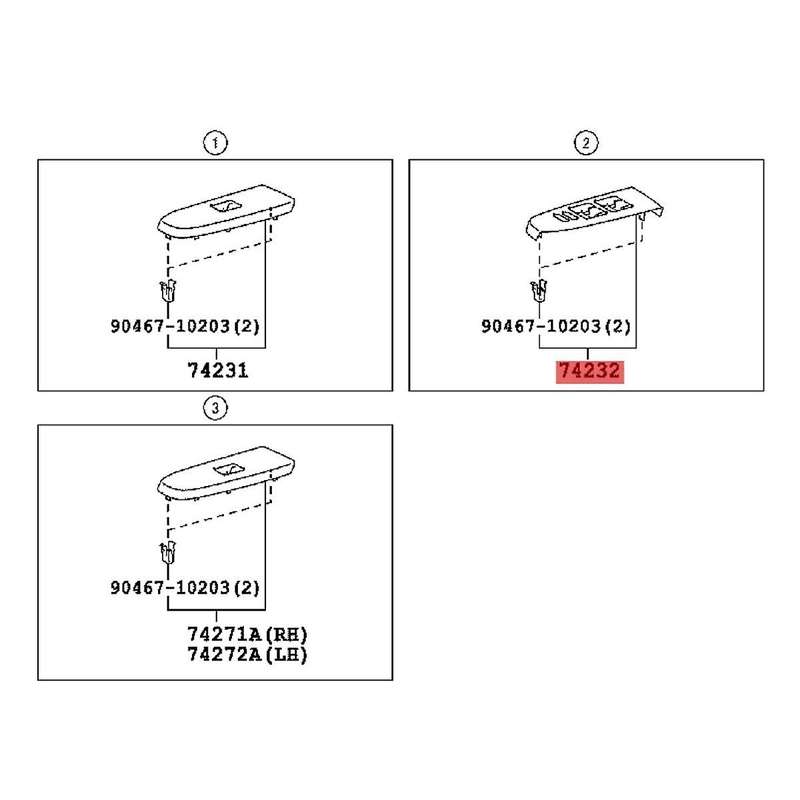 Front Left Door Armrest Switch Trim Panel Bezel 74232-0p040 for 2010-2017 Window Lift Button Cover
