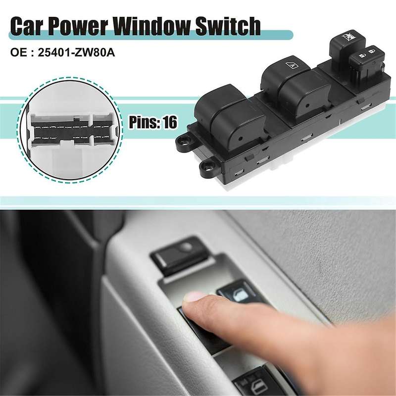 Front Left Driver Side Window Switch for 2010-2012 Replace 1S12958 SW9947 25401ZW80A