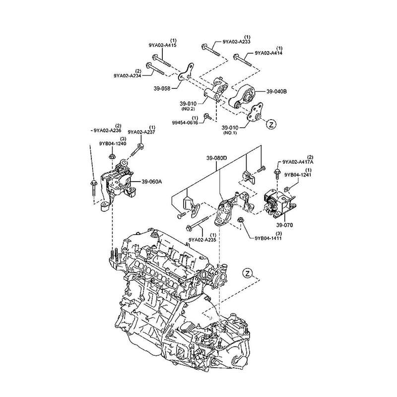 Front Left Engine Motor Mount GJ6A-39-070 for 6 2.3L 2003-2008 Transmission Motor Rubber Bracket GP