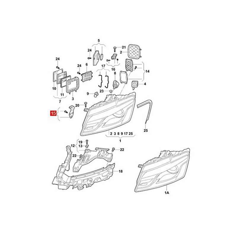 Front Left Headlight Housing Bracket Repair Kits 8R0998121 for Q5 2009-2012 Headlight Holder Fixed S