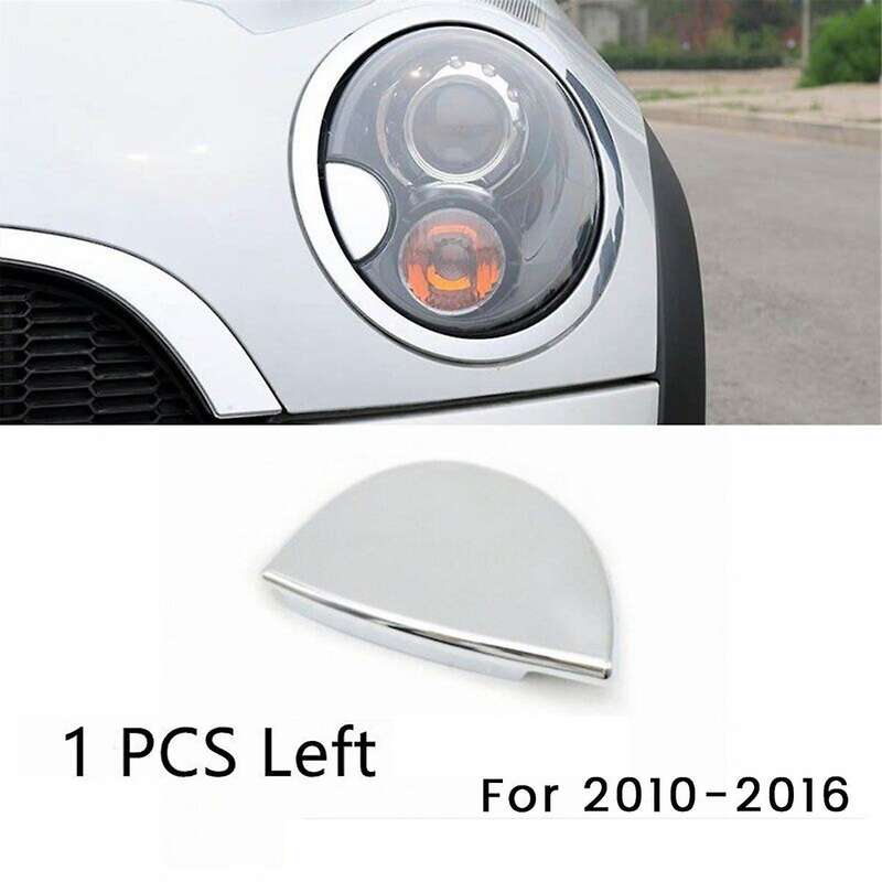 Front Left Headlight Washer Chrome Silver Cover 61679805541 for Mini Countryman R60 R61 10-16 Headl