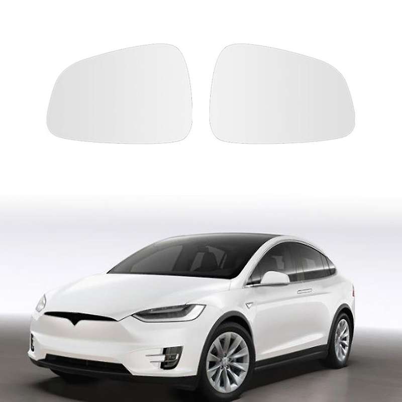 Front Left Right Anti-Fog Rear View Mirror Lens Glass for Model X Rearview Mirror,White Mirror