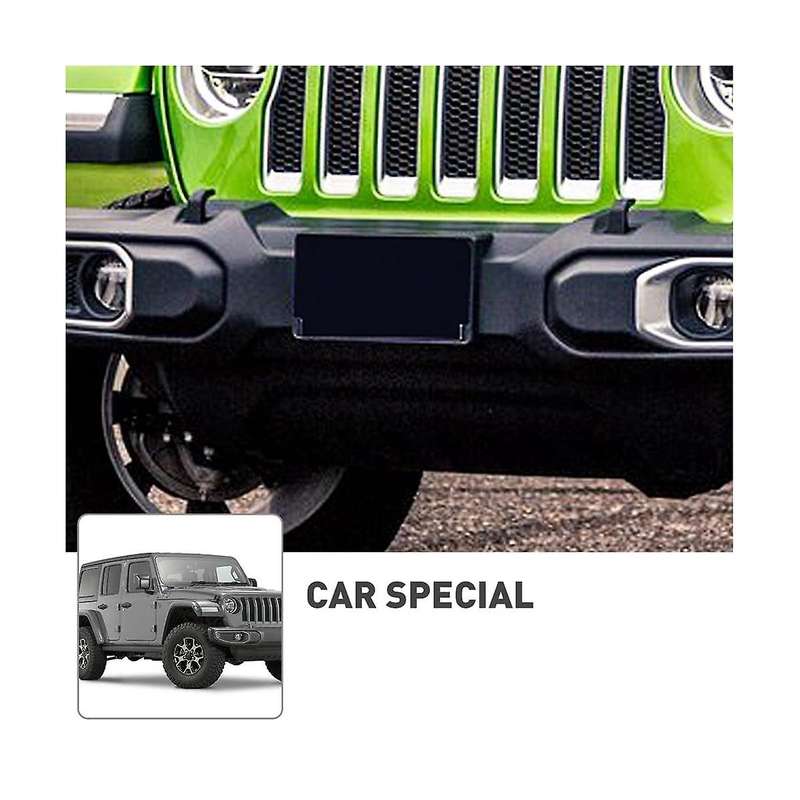 Front License Plate Bracket Holder Cover Frame for Wrangler Jl Jlu & Jt 2018-2023 Accessories ,blac