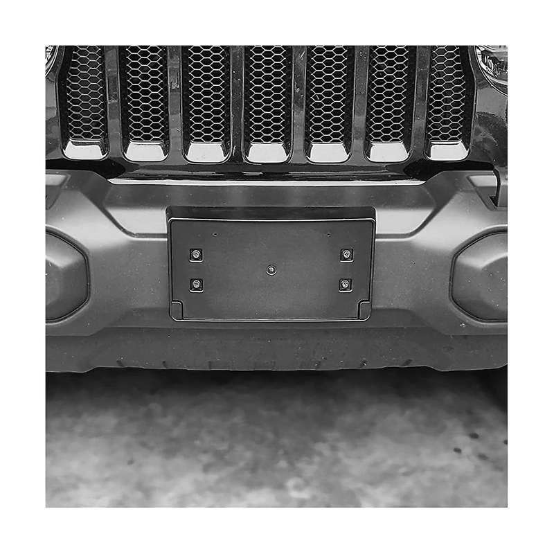 Front License Plate Bracket Holder Cover Frame for Wrangler Jl Jlu & Jt 2018-2023 Accessories ,blac