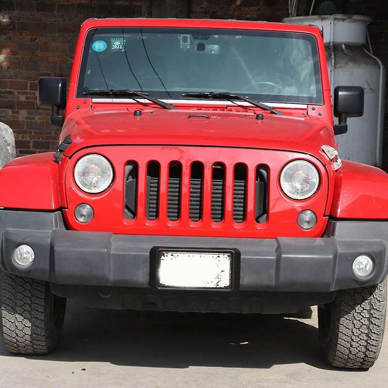 Front License Plate Mounting Bracket Holder for 2013 2014 2015 2016 2017 Wrangler JK JKU ABS Black