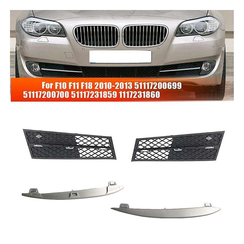 Front Lower Bumper Grille Cover Chrome Trim for F10 F11 F18 2010-2013 51117200699 51117200700 511172