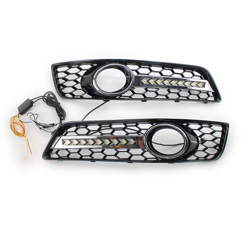 Front Lower Bumper Fog Light Lamp Grill with LED DRL 1 Pair for  A3 8P 2009-2013