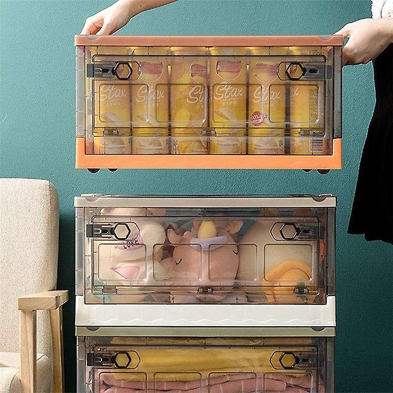 Front Open Storage Box Household Side Open Toy Book Plastic Storage Box Sub Organize Green