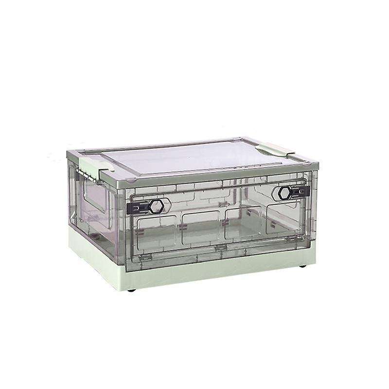 Front Open Storage Box Household Side Open Toy Book Plastic Storage Box Sub Organize Green