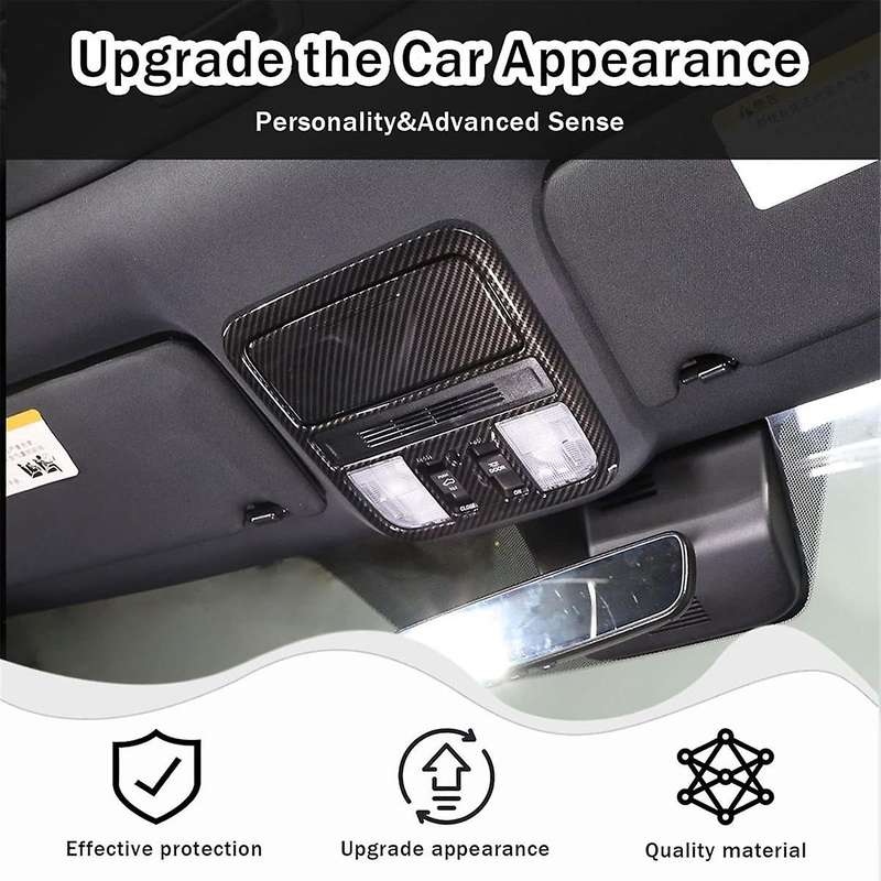 Front Reading Light Panel Cover Trim Kit for Pilot 2019-2022 Accessories ABS Carbon Fiber