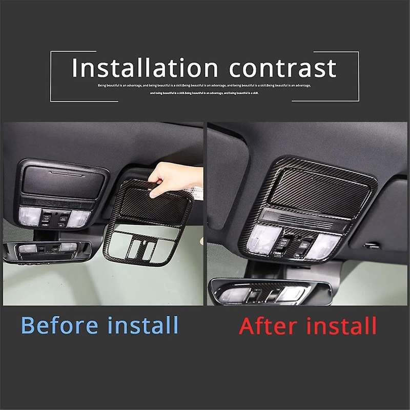 Front Reading Light Panel Cover Trim Kit for Pilot 2019-2022 Accessories ABS Carbon Fiber