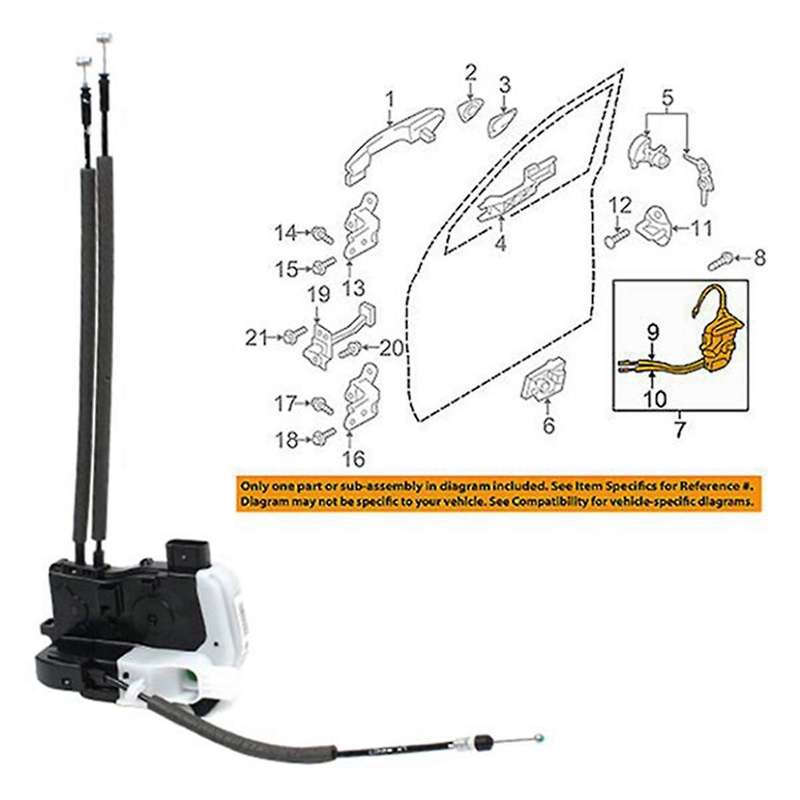 Front Right Door Lock Latch Actuator Motor Assembly 81320-2S000 for IX35 2010-2017 81320-2Z000 81320