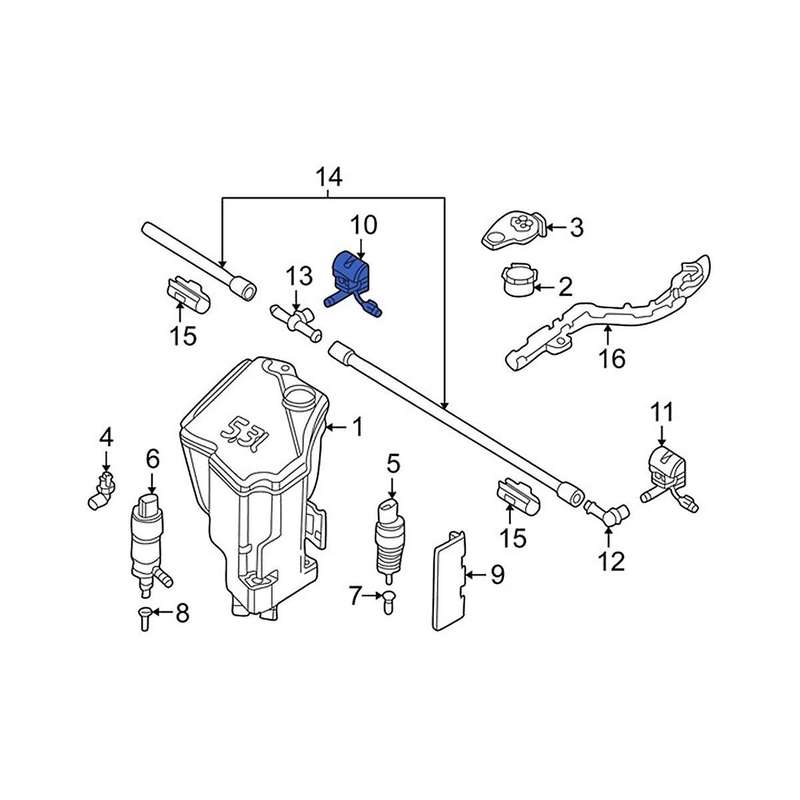 Front Right Windshield Heated Washer Sprayer Nozzle Jet 61668374366 for 3 Series E46 323i 325i 328i