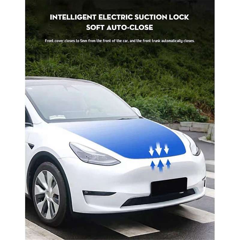 Front Spare Box Electric Lock for Model Y 2020-2024 Automatic Adsorption Easy Installation