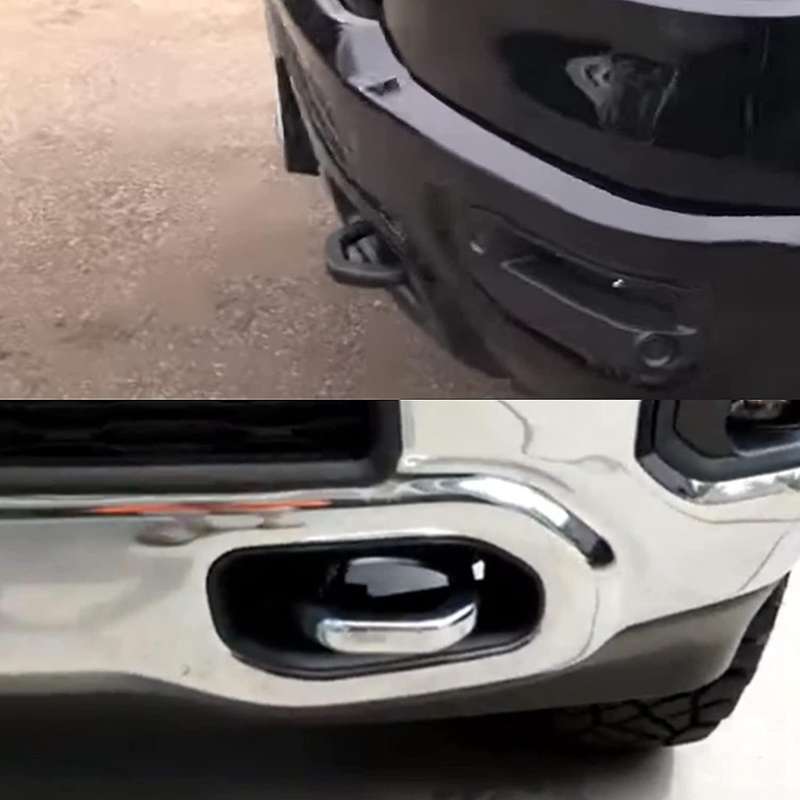 Front Tow Hooks Left & Right with Hardware Black for Ram 1500 DT 2019 2020 2021