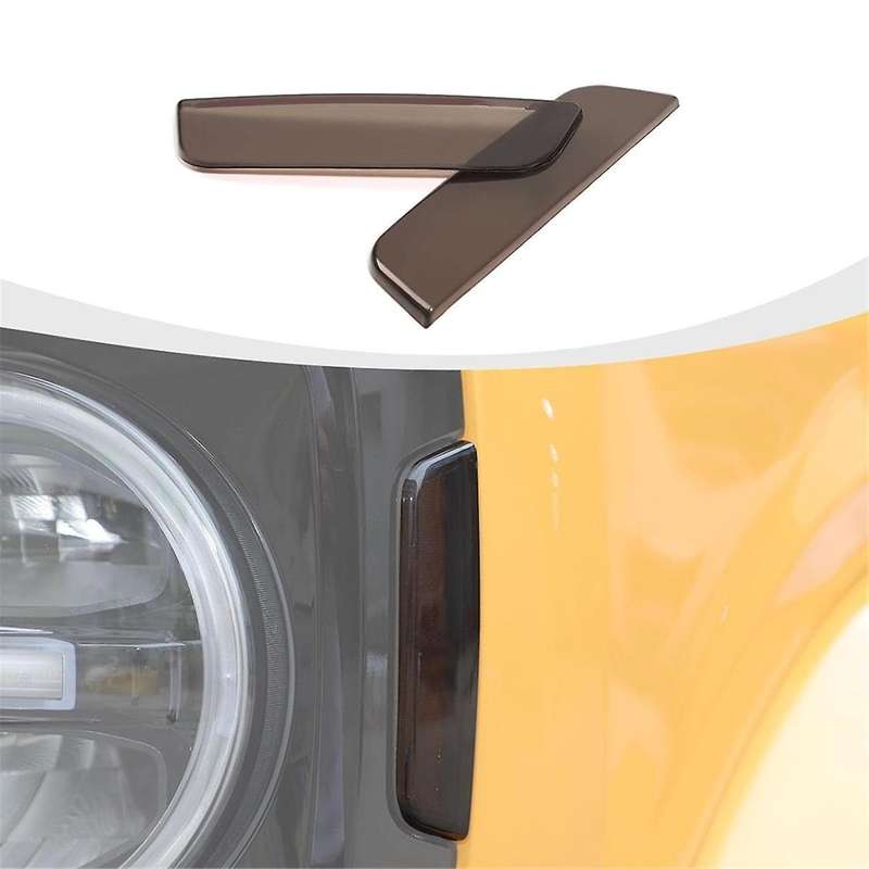 Front Turning Lamp Side Warning Light Cover Headlight Trim for 2021-2024 Exterior Accessories, Smoke