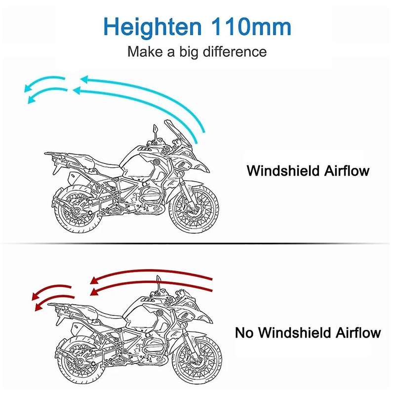 Front Wind Deflectors Windscreen for MT07 MT09 CBR600RR CB1000R GXSR 600 750 40x37cm Gray