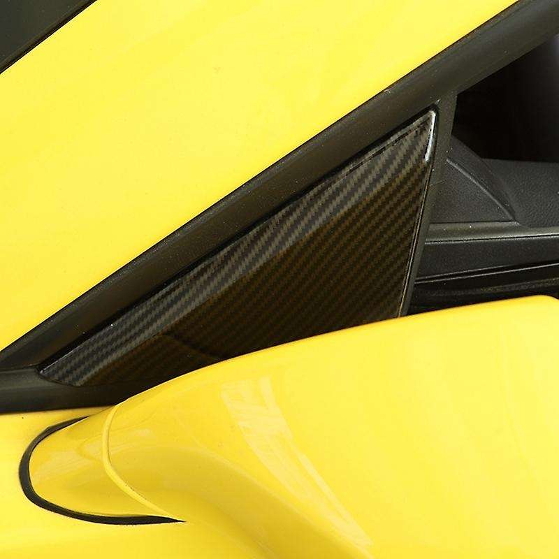 Front Window a Pillar Triple-cornered Decorative Trim Cover for 2010-2015 Accessories, Carbon Fiber