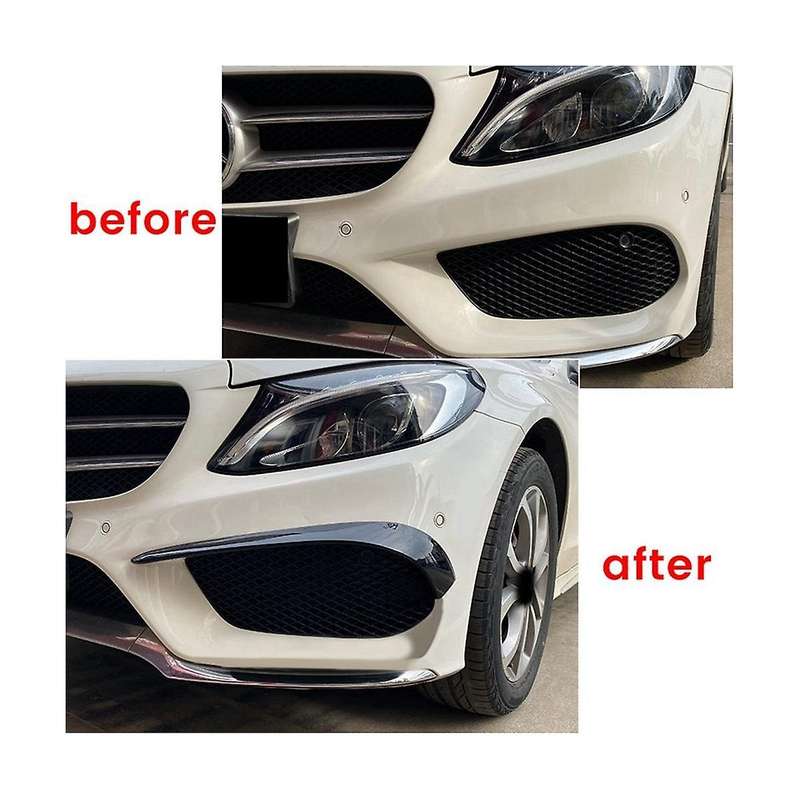 Front Wind Blade Bumper Wind Blade Spoiler Car for - C-class W205 2015-2019 C180 C200 C260 C43