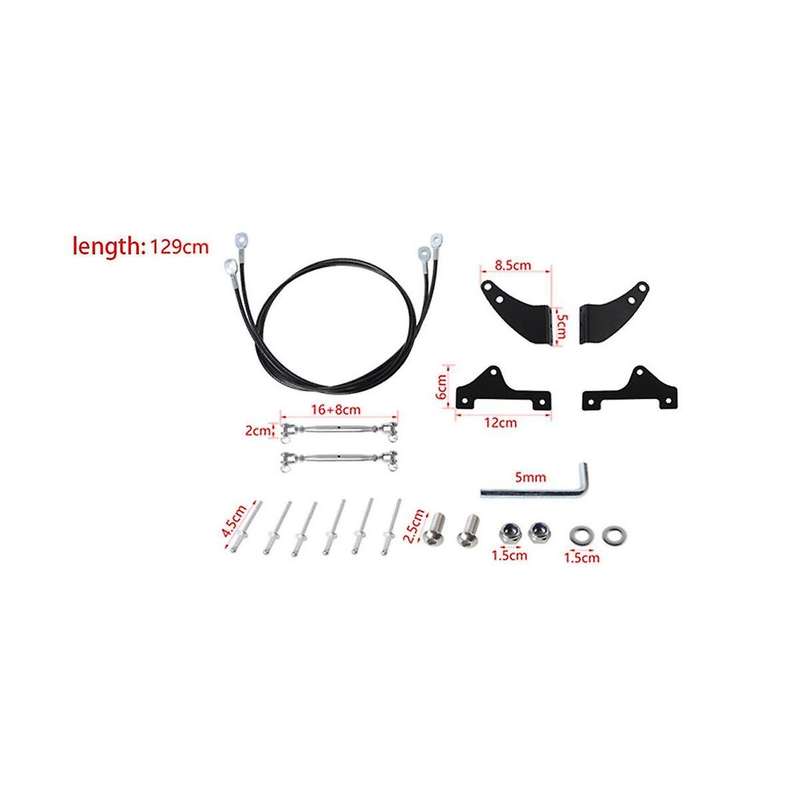 Front Windshield Branch Splitter Stainless Steel Black Branching Line Trim Kit for 2021 2022 2023