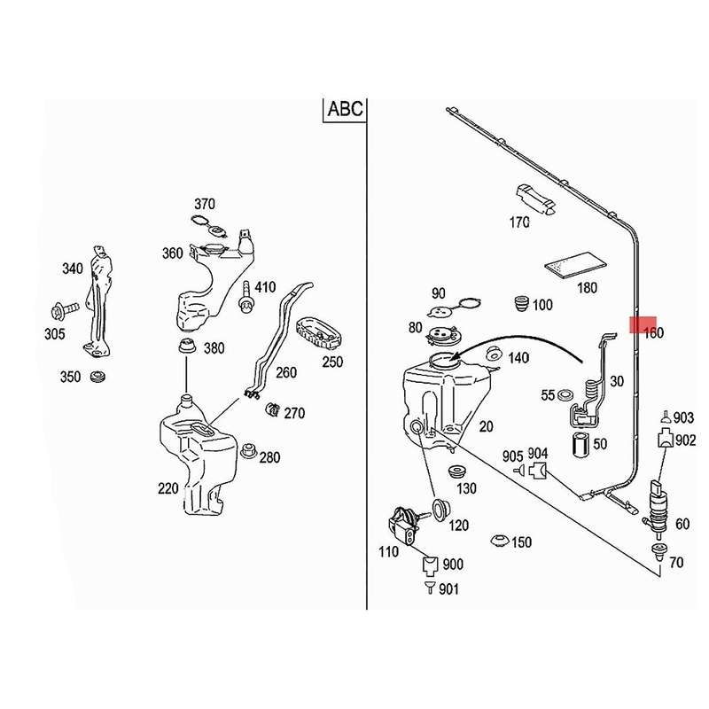 Front Windshield Windscreen Washer Nozzle Jet Hose A2218600292 for W221 C216 2007-2014 S350 S63 S65