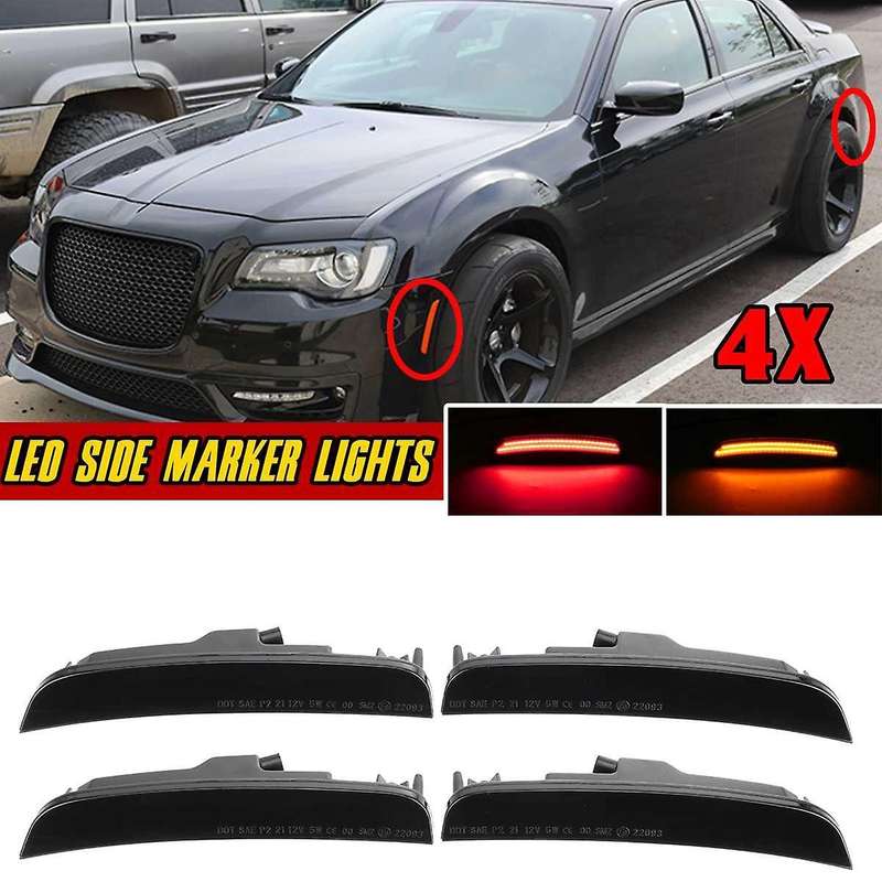 Front+Rear Car Side Marker Light for 300 300C 2015-2021 Wheel Arches Turn Signal Indicator Blinker L