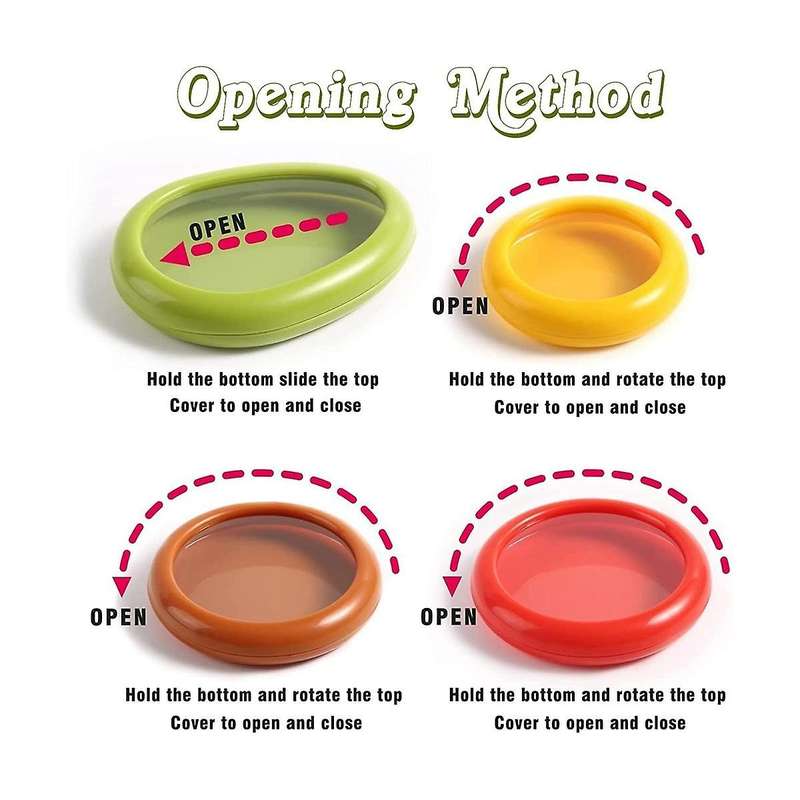 Fruit and Vegetable Storage Containers Set for Avocado Onion Lemon Tomato Saver and Storage Keeper