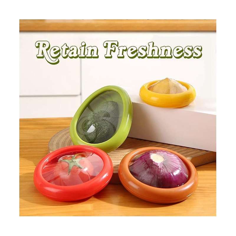 Fruit and Vegetable Storage Containers Set for Avocado Onion Lemon Tomato Saver and Storage Keeper