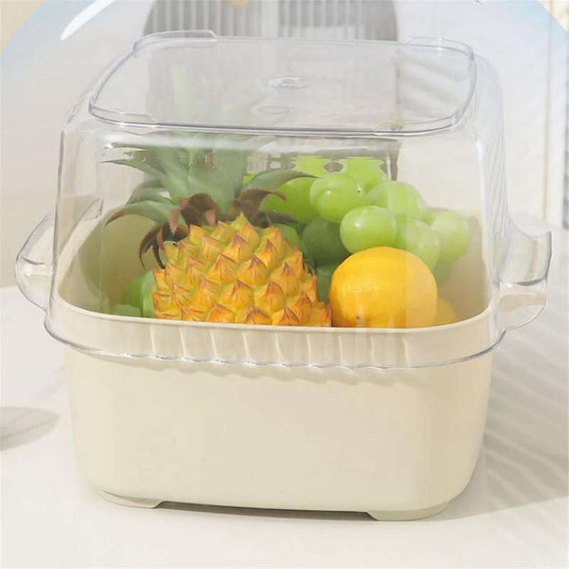 Fruit Strainer,vegetable Washing Basket,2 Set Fruit Washing Bowl 4 In 1 Double-layer Drain Basin and