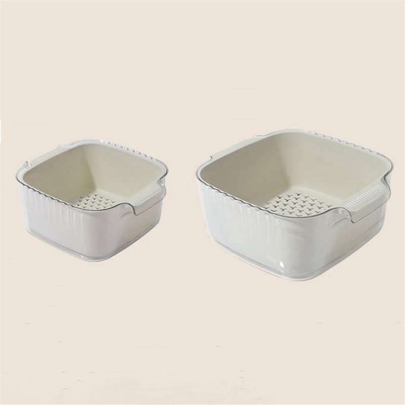 Fruit Strainer,vegetable Washing Basket,2 Set Fruit Washing Bowl 4 In 1 Double-layer Drain Basin and