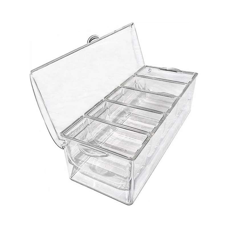 Fruit Vegetable Spice Container with Lid, Plastic Ingredient Container, Ingredient Box, 5 Compartmen