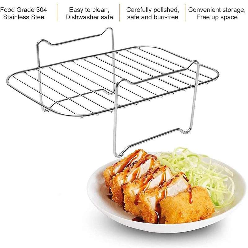 Fryer Rack for Ninja DZ201/DZ401 Foodi Accessories Stainless Steel Multi-Layer Stackable Dehydrato