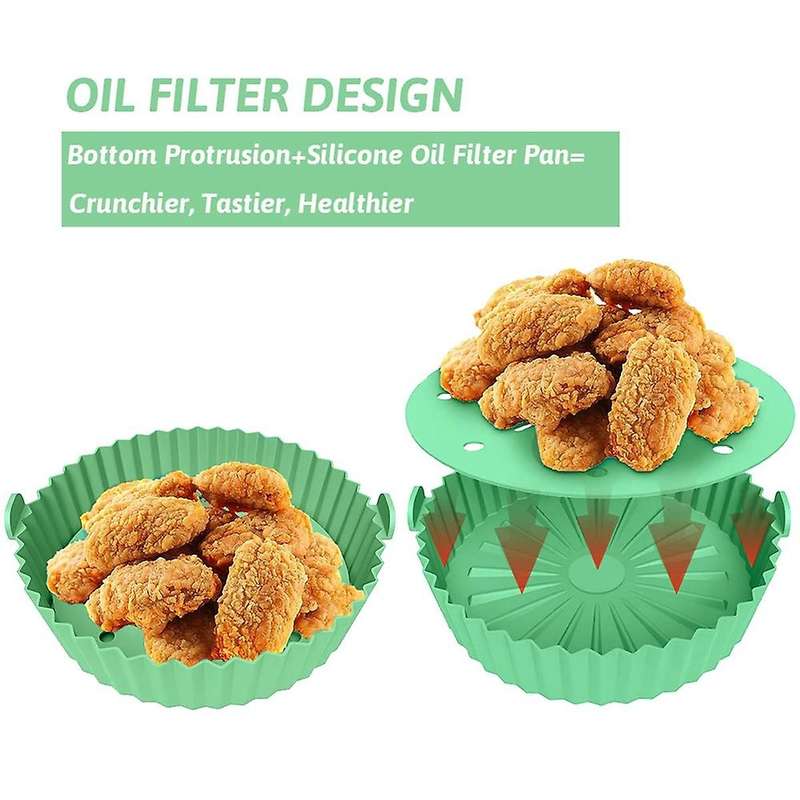 Fryer Liner, 10 Inch Reusable Silicone Fryer Pot,Non-Stick Oil Filter Design, 22cm for Fryer Brown