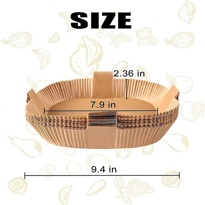 Fryer Disposable Paper Liners,50 Pcs 7.9Inch Square Non Stick Parchment Liners,Oil Resistant for F