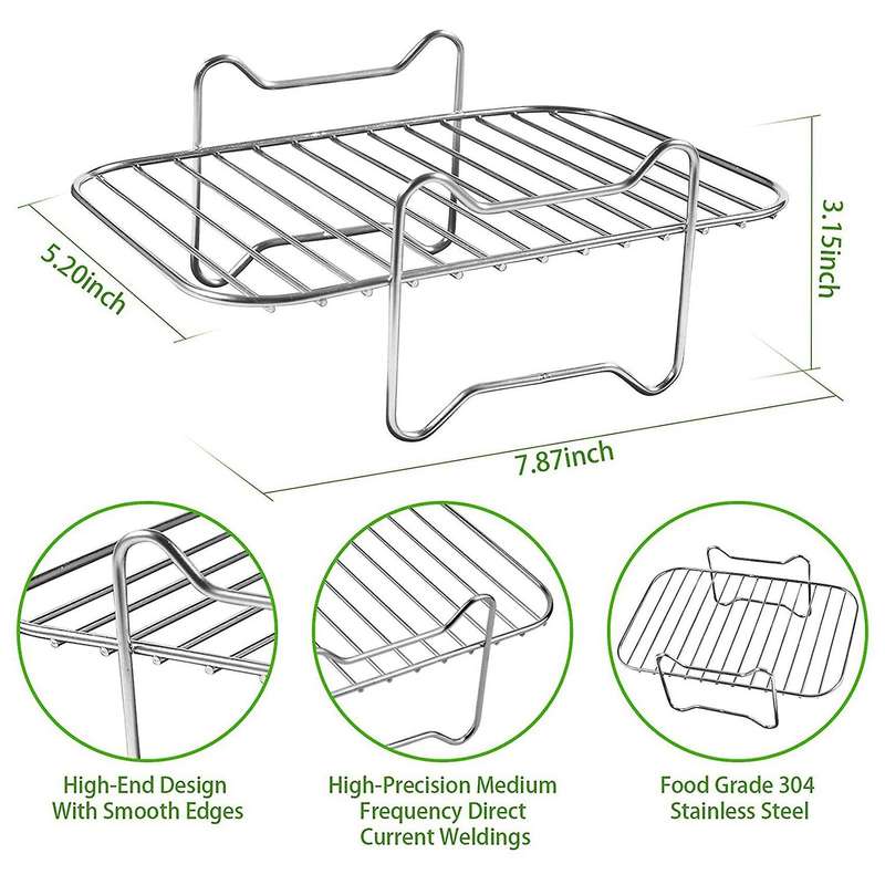 Fryer Rack for Double Basket Fryers, Dehydrator Rack for Ninja Foodi DZ201 DZ401 Fryer Accessories